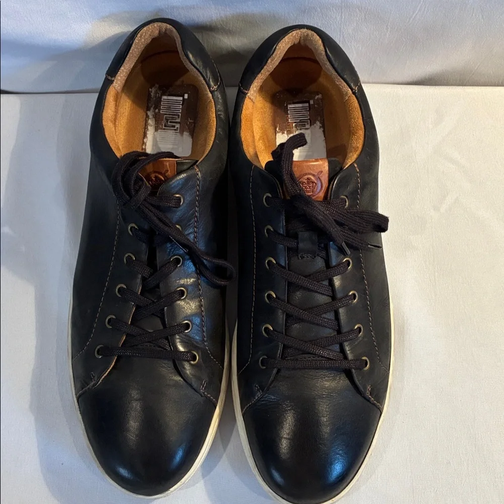 Born Men's Allegheny black leather lace up low top sneakers size 14M casual